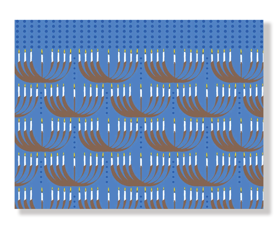 Abstract Hanukkah Menorah Pattern