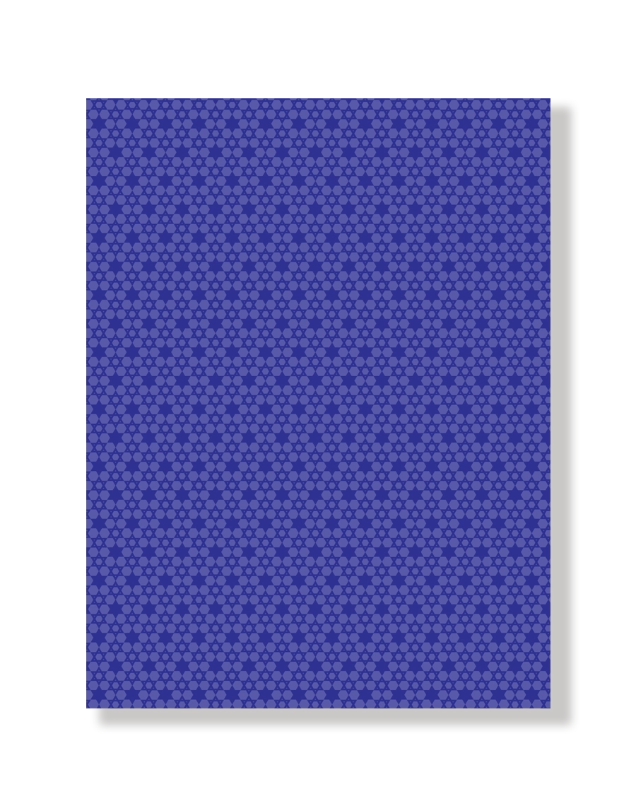 Purple Blue Jewish Star patterned paper on a lighter background