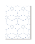 Blue Jewish Star dotted  pattern on a white background