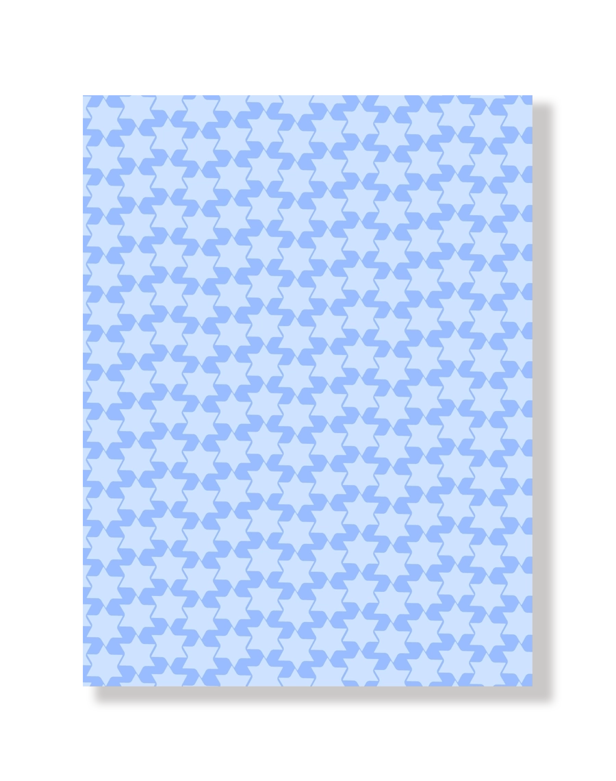 Interlocking Jewish Stars Pattern in Blues