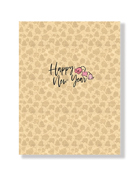 Happy New Year Soft Flowers on Burlap