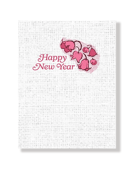 Happy New Year Blockprint Lilies