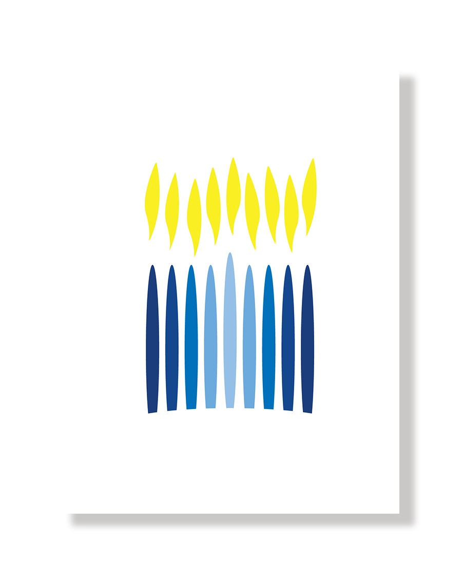 Modern Matisse-inspired Hanukkah Menorah