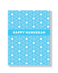 Happy Hanukkah Blue Geo Star Pattern