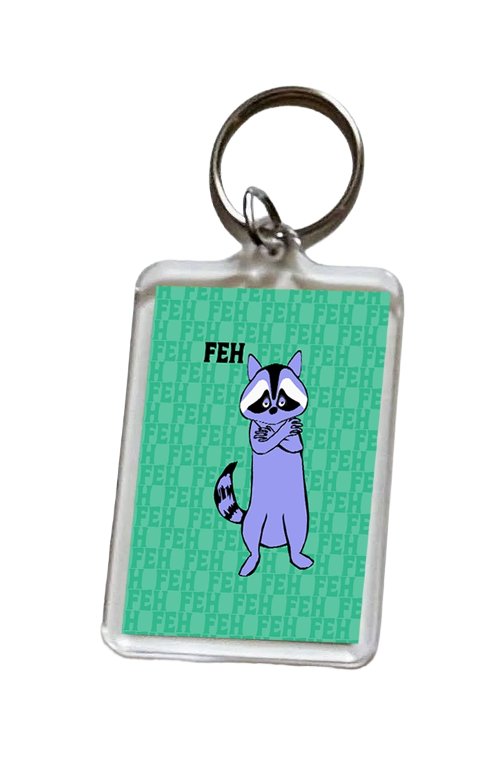 Raccoon Says Feh Keychain