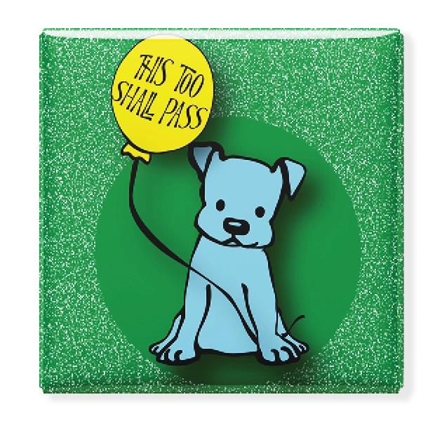 This Too Shall Pass Magnet with Cute Dog and Balloon