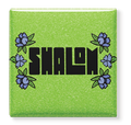 Vibrant Shalom Floral Magnet