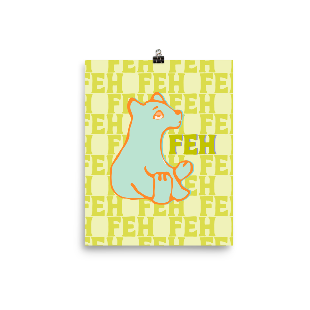 FEH Bear in Mid Century Palette Art Print